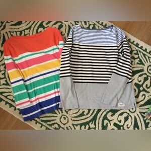 Talbots med shirt lot 3/4 sleeve cotton stripes